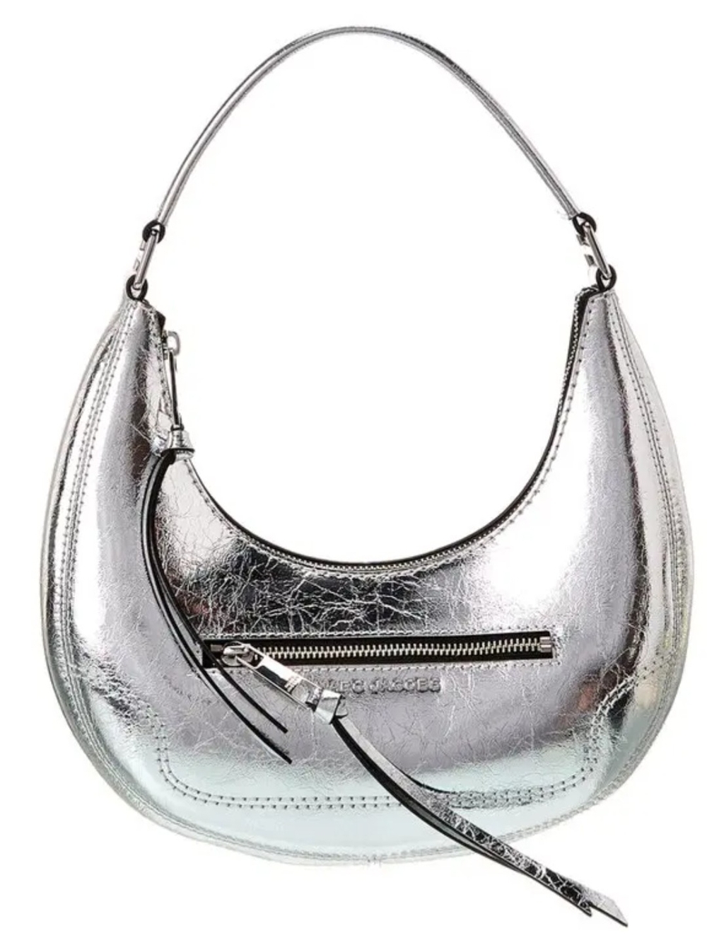 Marc Jacobs Metallic Silver Leather Hobo Shoulder Bag - Picture 2 of 13
